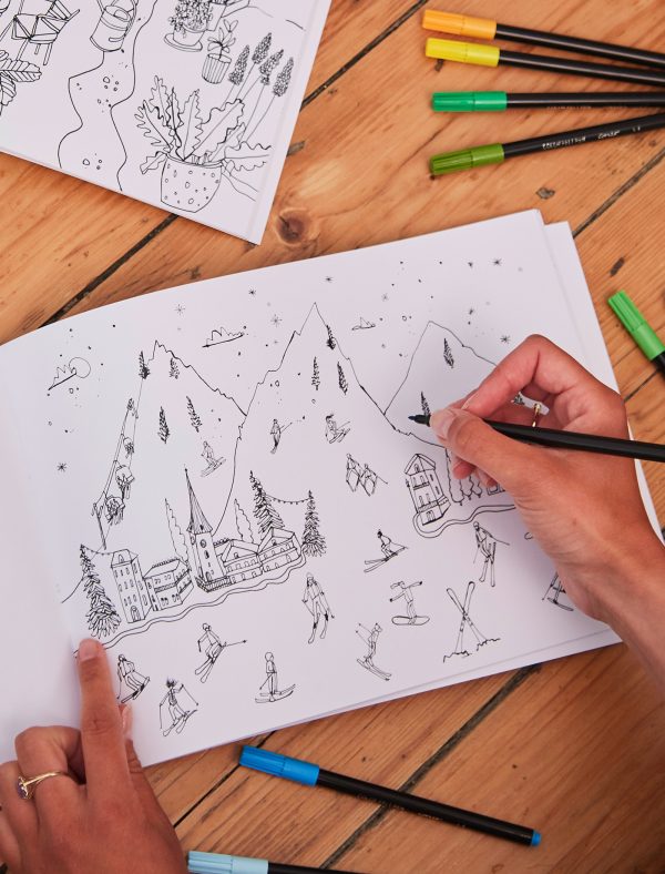 only nice things grown up colouring ski scene
