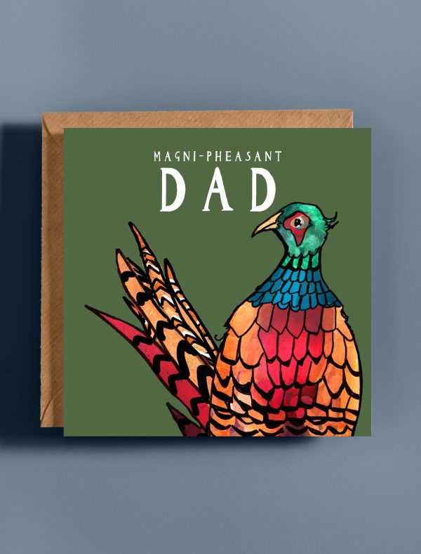 Magni-Pheasant Dad Greetings Card